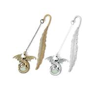 Marcadores de Stegosaurus,Marcapáginas Metal, 2PCS Marcadores luminosos,Personalizar Espada Bookmark, Estilo vintage, colgante de metal, letrero, regalo de lectura,
