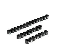 Marcadores de tamaño de 100 Uds círculo de plástico de tamaño negro for percha de abrigo anillo marcador ropa pantalones número cuentas Clip hebilla cubo a presión(46)