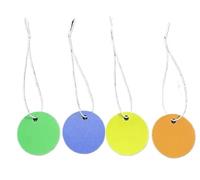 Marcadores de tamaño de 300 Uds 3cm colorido PVC plástico impermeable en blanco Circular cuerda elástica etiqueta de precio portaetiquetas for bricolaje(Red)
