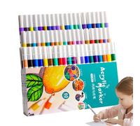 Marcadores de tela para niños, rotulador para niños,Pluma de pintura con punta de pincel - Suministros de arte, colores para manualidades, impermeable, de secado rápido para papel, cerámica, piedras,