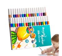 Marcadores de tela para niños, rotulador para niños - Pluma fina para pintura rupestre - Suministros de arte de secado rápido, bolígrafo de colores artesanales impermeable para papel, cerámica, piedra