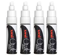 Marcadores De Tiza Blanca Uni-Ball PWE-8K Grandes Caja De 4