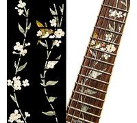 Marcadores de trastes adhesivos con incrustaciones para guitarras, árbol de la vida con colibrí, FT-055TL-HM