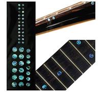 Marcadores de trastes adhesivos con incrustaciones para guitarras y bajo, juego de puntos personalizados, azul abulón, F-085CD-BL-AZ
