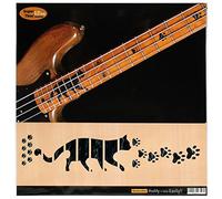 Marcadores de trastes para graves, huellas de gato, color negro perla