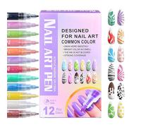 Marcadores de uñas | 12 colores de secado rápido acrílico constructor dibujo - bolígrafos de pintura de uñas - para niños, relleno de calcetines de Navidad, principiantes, adolescentes, mujeres
