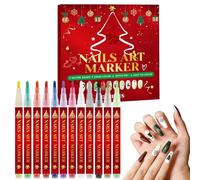Marcadores de uñas,12 Colores Herramienta de Dibujo para Manicura,Marcadores de Pintura para Uñas 0,3 mm | Para Mujeres Arte y Diseño Garabatos Dibujo Graffiti Salón Casa Práctica de Belleza
