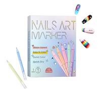 Marcadores de uñas, 12 colores herramienta de diseño de manicura de secado rápido, 05 mm, lápices de uñas de gel impermeables para mujeres y niñas para pintar y diseñar uñas para el hogar