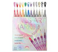 Marcadores De Uñas - 12 Colores Herramientas Efectivas Para Arte De Uña | 14,5 X 14,3 X 2 Cm Prácticos Marcadores De Puntos De Uñas, Para Mujeres, Niñas, Esposa, Novia, Hija, Vacaciones, Navidad, Fie