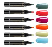 Marcadores Esmalte Uñas Set 6 Unidades 8ml Formula Resistente Chipas Sin Necesidad Lámpara UV Aplicador Preciso Portátil Colores Intensos Perfecto Uso Doméstico Salón Belleza Presente