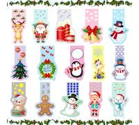 Marcadores Magnéticos de Navidad, 30 Piezas Marcadores de Libros Magneticos Marcapaginas Niños, Lindo Marcadores con Reno Papá Noel para Estudiantes Escuelas Lectura Oficina Papelería (B)