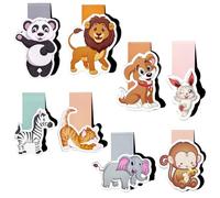 Marcadores magnéticos, marcapáginas magnéticos de animales, marcadores surtidos, regalos para estudiantes, profesores, escuela, hogar, oficina, suministros (8 piezas)