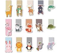 Marcadores Magnéticos, Pack de 15, Marcadores de Páginas Magnéticos con Diseños de Animales, Útiles para Estudiantes, Niños, Niñas y Amantes de los Libros, Herramientas de Lectura