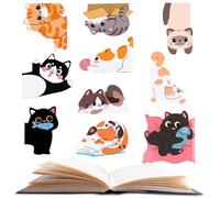 Marcadores magnéticos para libros, diseño de gato, bonitos marcapáginas, para la biblioteca, la biblioteca, la lectura, el diario, la escuela