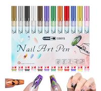 Marcadores Para Esmalte De Uñas - 12 Piezas 0,5 mm Secado Rápido Puntas Finas Herramientas Para Uñas,Dibujo Pintura Punteado Delineador | Para La Decoración Delineado Dibujo Y