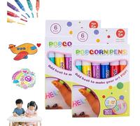 Marcadores Puffy, DIY Bubble Popcorn Crafts for Kids Boost Creativity & Imagination 3D Magic Puffy Pens for Birthday Gift (2pcs)