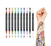 Marcadores temporales para la piel, bolígrafos de pintura corporal de doble punta para piel, suministros de arte lavables para dibujar diariamente, hombres, mujeres, adolescentes, jóvenes, niños