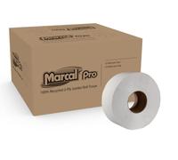 Marcal Pro - Rollos de papel higiénico jumbo de 2 capas, 3.3 pulgadas x 600 pies, rollo grande de papel higiénico para oficina y baños comerciales, paquete de 12 (5206)