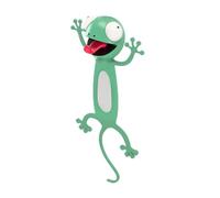 Marcapáginas 3d de Gecko en PVC, Estilo Animal de Dibujos | Verde, para Libros de Tapa Dura y Diarios, Uso en Casa u Oficina, Obsequio Infantil