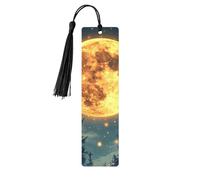 Marcapáginas 3D de madera con diseño de luna llena, estrellas y pino, cielo nocturno, doble cara, 5 piezas, regalos para mujeres para amantes de los libros, accesorios geniales para cuadernos, regalos