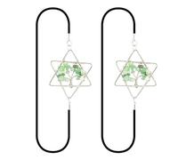 Marcapáginas con banda elástica de 7 chakras, estrella de David, árbol de la vida, piedra de la suerte, aventurina verde, marcador de página, paquete de 2