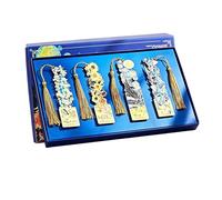 Marcapáginas con | Juego de 4 piezas con borlas vintage de filigrana | Marcapáginas de arte retro - Para amantes de los libros, leer, estudiar, aula, escuela, oficina, estudio y biblioteca del