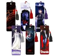 Marcapáginas con temática de terror, marcapáginas de miedo para adultos, incluye 7 marcas de libros de película de monstruos, regalos de películas de terror