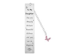 Marcapáginas con texto en inglés «To My Daughter» para hija, regalos inspiradores de mamá y papá, regalos para mujeres, cumpleaños, graduación, día de San Valentín, regalo para hija