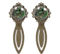 Marcapáginas de 2 piezas con diseño de rana verde, marcadores de libros de estilo vintage para amantes de los libros, escritores, lectores, profesores, regalos de cumpleaños para mujeres, hombres