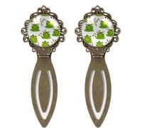 Marcapáginas de 2 piezas de ranas, marcadores de libros de estilo vintage para amantes de los libros, escritores, lectores, profesores, regalos de cumpleaños para mujeres, hombres, adolescentes
