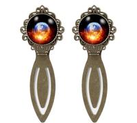 Marcapáginas de 2 piezas de The Burning Earth Fire, marcadores de libros de estilo vintage para amantes de los libros, escritores, lectores, profesores, regalos de cumpleaños para mujeres, hombres