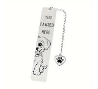 Marcapáginas de Acero Inoxidable con Cachorro Peludo - Regalo para Amantes de , Lectores y - Ideal para , Fiestas Sorpresa y Uso Diario