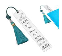 Marcapáginas de acero inoxidable - Marcapáginas de graduación con y etiqueta de agradecimiento | Marcapáginas inspiradoras de letras en inglés para estudiantes, profesores, lectores, regalo de