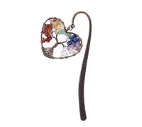Marcapáginas de aleación artística con colgante de corazón de luna textura delicada de aleación perfecta para entusiastas literarios Luna y árbol marcapáginas