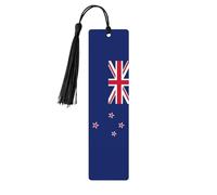 Marcapáginas de borla con la bandera de Nueva Zelanda para mujer, 5 piezas de suministros de estudio de madera, juego de accesorios para libros