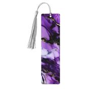 Marcapáginas de borla de mármol morado para mujer, 5 piezas de suministros de estudio de madera, juego de accesorios para libros