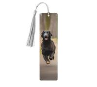 Marcapáginas de borla de perro negro para mujer, 5 piezas de suministros de estudio de madera, juego de accesorios para libros