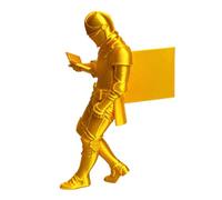 Marcapáginas de caballero medieval, Golden Knight | Diseño de caballero medieval impreso en 3D, llega completamente ensamblado, expositor de almacenamiento de
