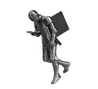 Marcapáginas de caballero medieval, Silver Knight | Diseño de caballero medieval impreso en 3D, llega completamente ensamblado, expositor de almacenamiento de