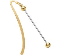 Marcapáginas de cuentas doradas con gancho para el pelo con colgante largo, regalo de lectura para amantes, lectores, escritores, profesores, mujeres, cubiertas de libros y accesorios de libros