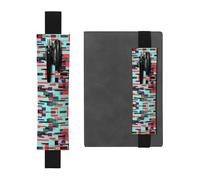 Marcapáginas de cuero con combinación de rayas: adecuado para cuadernos, diarios, calendarios, fundas de tableta, lectura, trabajo, etc., Black, Talla única