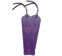 Marcapáginas de cuero morado con diseño de corazón único hecho a mano con borla tradicional, regalo único para mujeres, niñas, hombres, paquete de 2