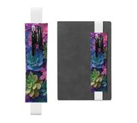 Marcapáginas de cuero para plantas suculentas con banda elástica, funda portátil para bolígrafos, diarios y planificadores