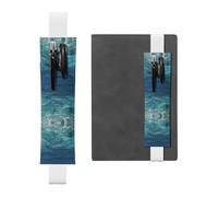 Marcapáginas de cuero The Deep Ocean: adecuado para cuadernos, diarios, calendarios, fundas de tableta, lectura, trabajo, etc., White, Talla única