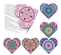 Marcapáginas de diamantes de imitación con forma de diamante de imitación, marcapáginas de dibujo de diamantes, arte por número, pintura bordada, marcapáginas para manualidades, regalo (negro-violeta