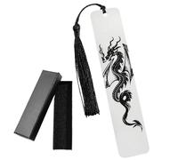 Marcapáginas de dragón, marcapáginas de metal para hombres, marcadores de fantasía con borla, marcadores de página inspiradores con caja, regalos de graduación de cumpleaños de San Valentín para
