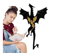 Marcapáginas de dragón negro y dorado - PLA de 6.9 pulgadas con sol y nubes | Accesorios y decoraciones elegantes para libros | Ideal para lectores, amantes de los libros, amigos, familiares |