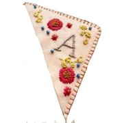 Marcapáginas de esquina bordado 4 piezas, marcador página triangular cosido fieltro con flores bonitas for mujeres y hombres, amantes los libros Para Amantes(Beige-A)