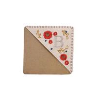 Marcapáginas de esquina bordado a mano, 4 Uds., estilos, marcapáginas letras flores hechas a for las cuatro estaciones Para Amantes(Beige-B2)