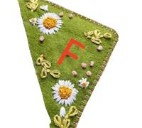 Marcapáginas de esquina bordado a mano, etiqueta triangular fieltro for marcapáginas, papelería, suministros oficina, 2 uds Para Amantes(Color-9)